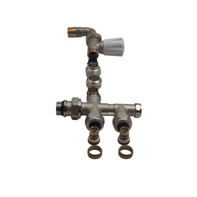 GH combi rechte kraan 15mm + onderblok 16mm