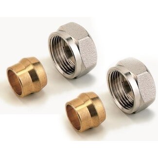 Isorad aansluit koppeling CV / koper 15mm - M22 (set a 2 stuks)