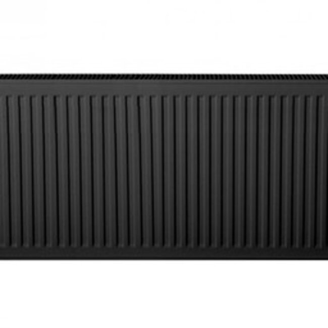 40x140 T22 - Paneelradiator C8 Geribbelde voorzijde Mat Zwart