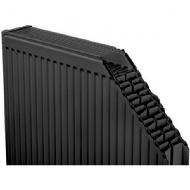 40x140 T22 - Paneelradiator C8 Geribbelde voorzijde Mat Zwart