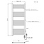H120 x B50 cm - elektrische handdoekradiator 700 Watt - Wit