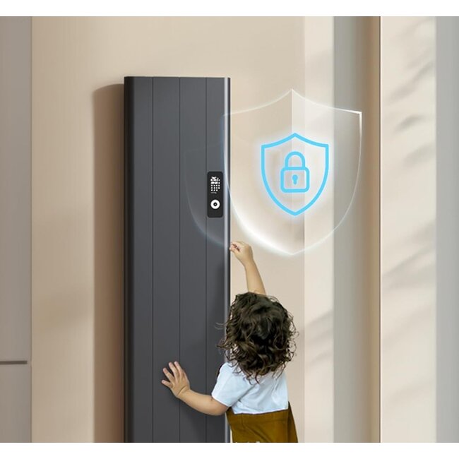 elektrische designradiator verticaal H160 x B54 cm - Zwart 2000 Watt