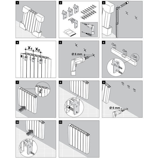 Alu Dry elektrische designradiator H58 X B108 Cm 2000W - Antraciet