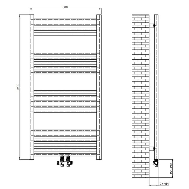 Thermostatisch Multi blok set 16 mm - Geborsteld Koper