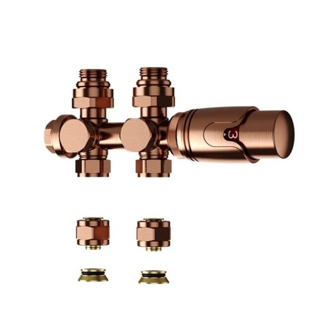 Thermostatisch Multi blok set 16 mm - Geborsteld Koper