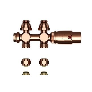 Isorad Thermostatisch Multi blok set 16 mm - Geborsteld Koper