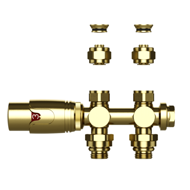 Thermostatisch Multi blok set - Geborsteld Goud - 15 / 16 mm