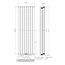 Verticale designradiator - H180 x B60 cm - middenaansluiting Zwart - 2164 Watt