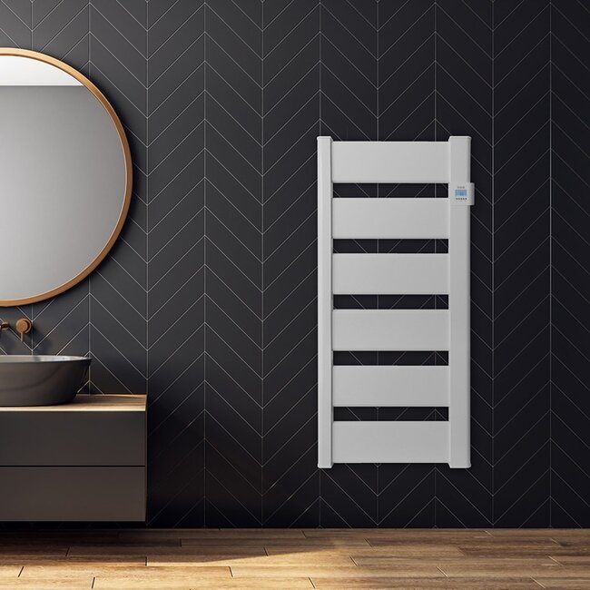 Vera - aluminium badkamerradiator H70 x B50 cm 500 Watt Wit