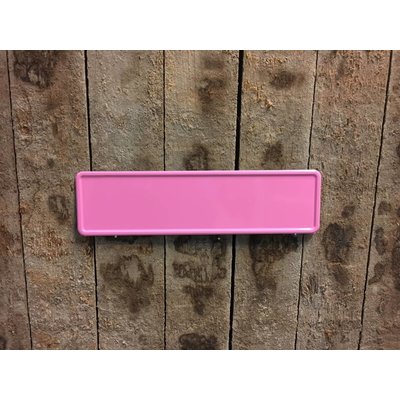 Roze Midi Kentekenplaat met naam 34x9