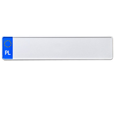 Wit Polen EU kentekenplaat met naam