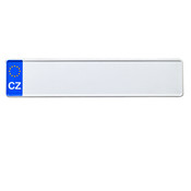 Wit Tjechië EU kentekenplaat met naam