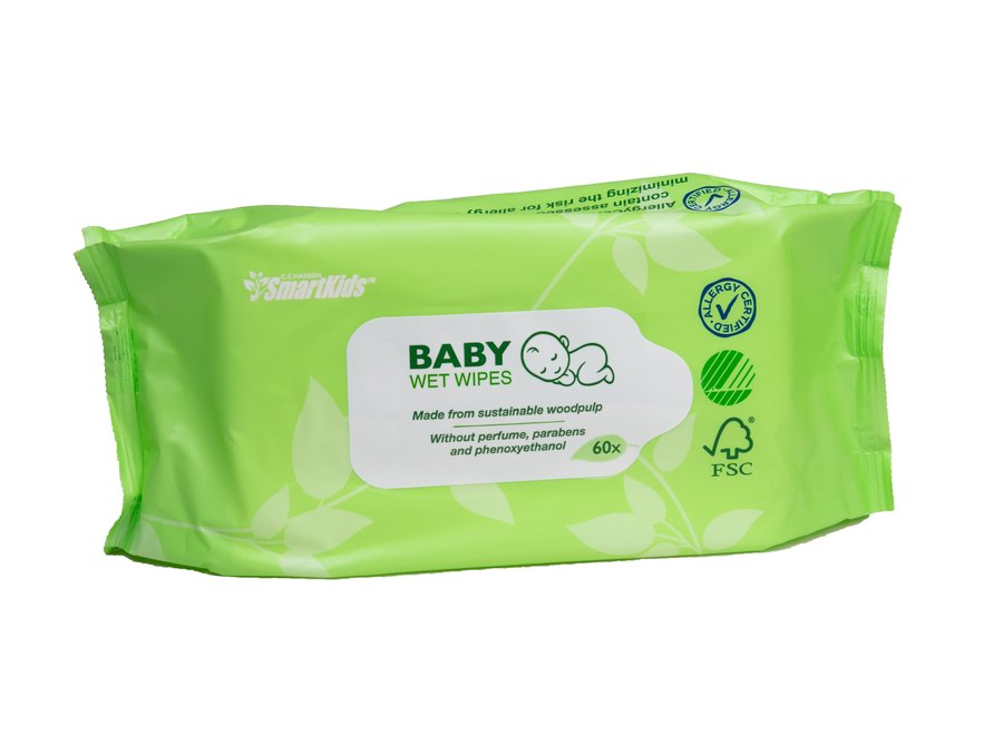 SmartKids - Eco Babytücher - 60 Tücher - Plasticfrei