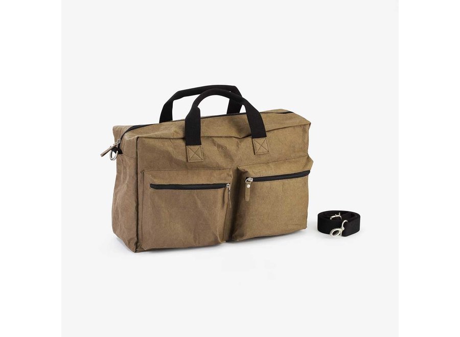 Colibries - Chestnut - Wochenendtasche - Taupe - Handgefertigt aus Waschpapier - 100% biologisch abbaubar
