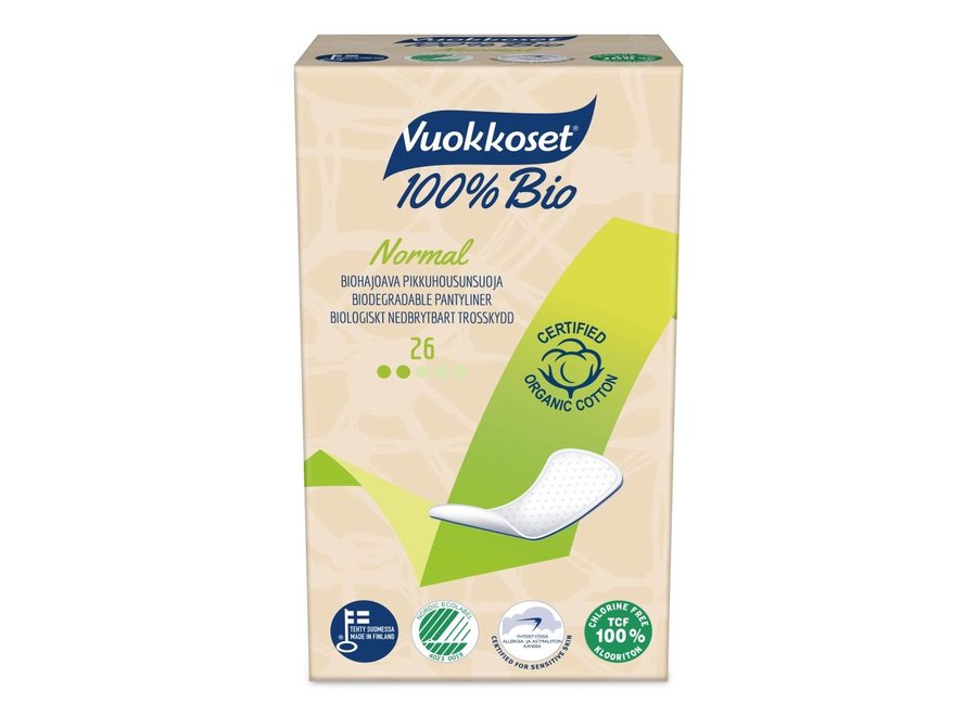 Vuokkoset panty liners - 100% organic - 26 pieces