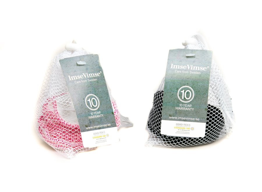 ImseVimse - waschbar Reinigungspads - 20 Stück - Weiß mit rosa Rand