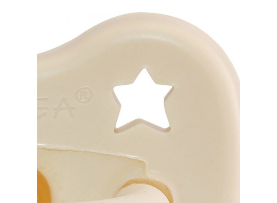 Hevea pacifier round milky white