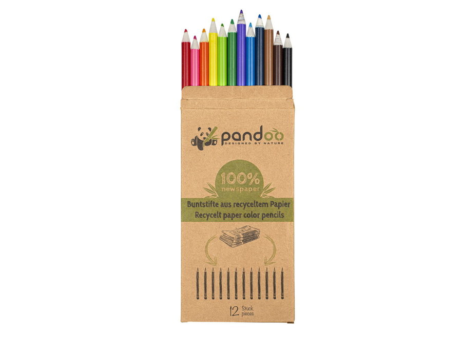 Pandoo Pandoo colored pencils from recycled paper - 12 pieces