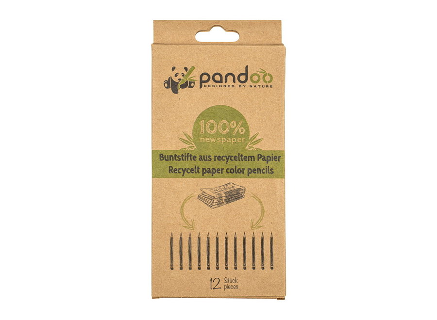 Pandoo colored pencils from recycled paper - 12 pieces