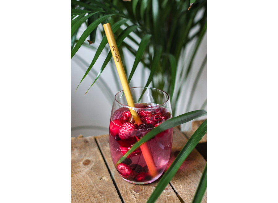 Pandoo reusable straws bamboo - 12 pieces