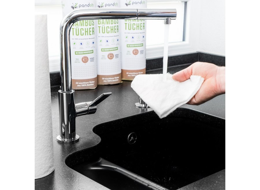 bamboe wasbaar keukenpapier - 2 rollen