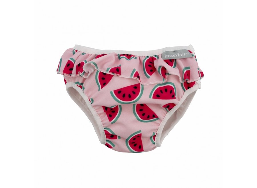 Washable Swim Nappy - Pink Melon with Ruffles