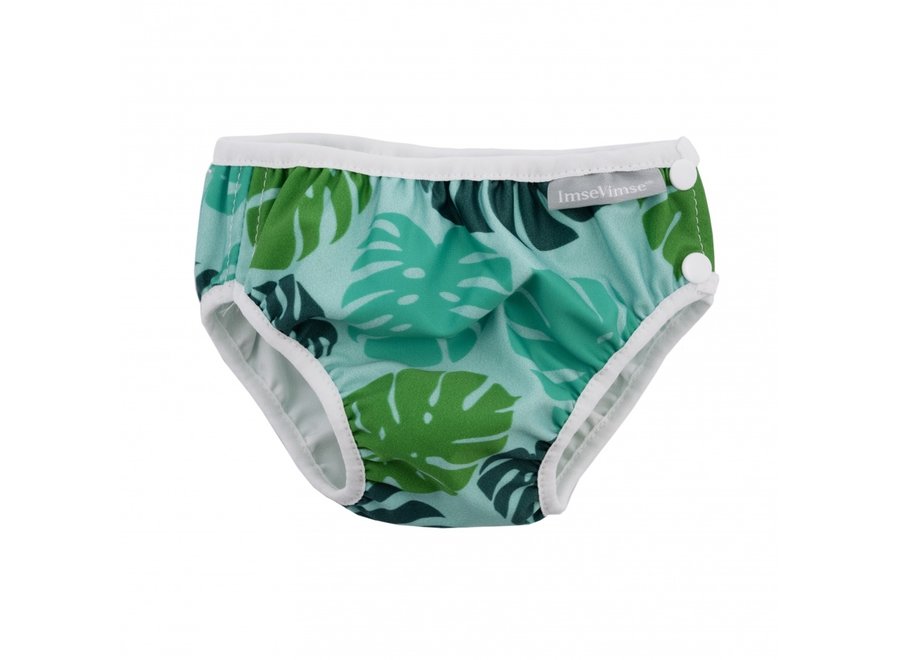 Couches de bain lavables - Monstera verte