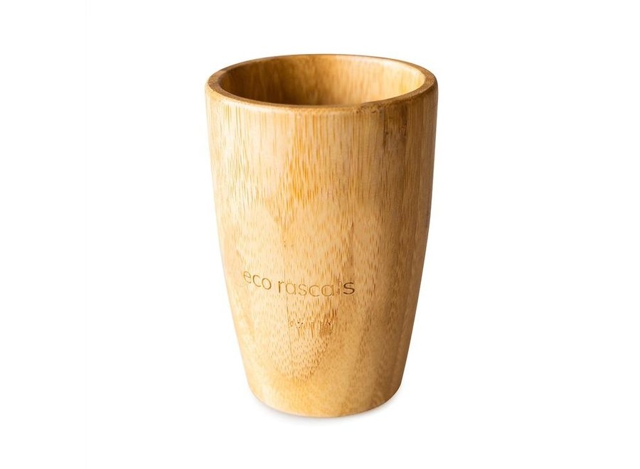 Bamboo cup with 2 bamboo straws - 6 colors - Melamine free