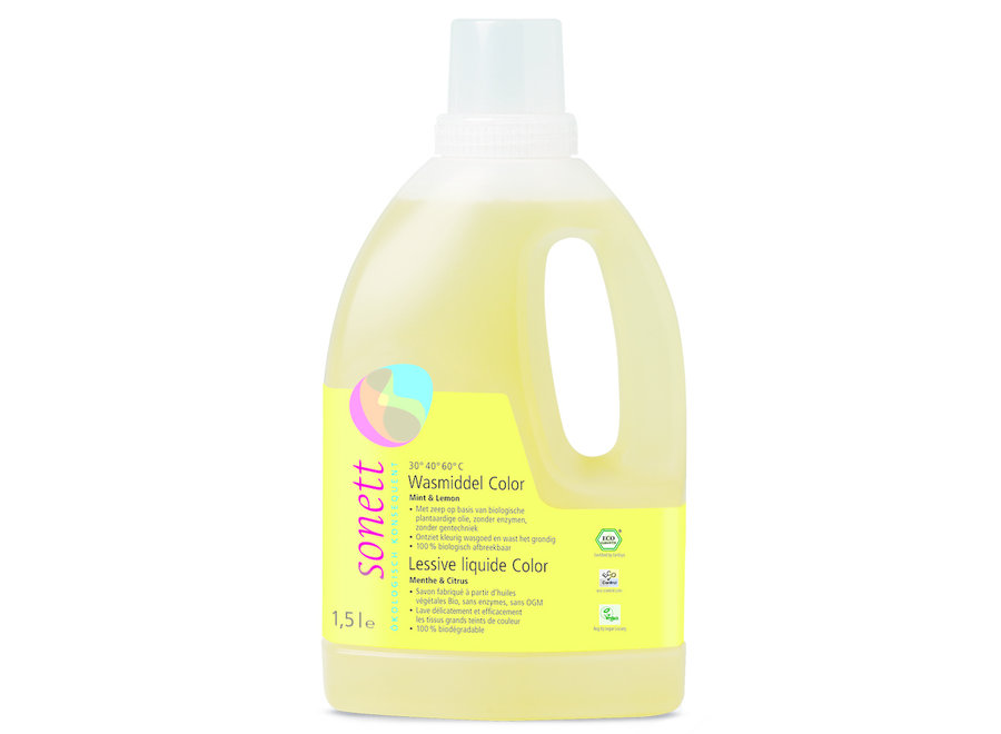 Detergent liquid color mint & lemon 1,5 liter