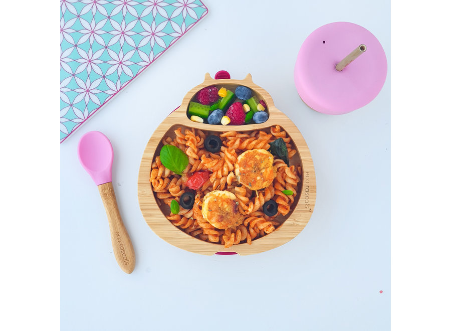 Bamboo plate ladybug - 6 colors - Melamine free