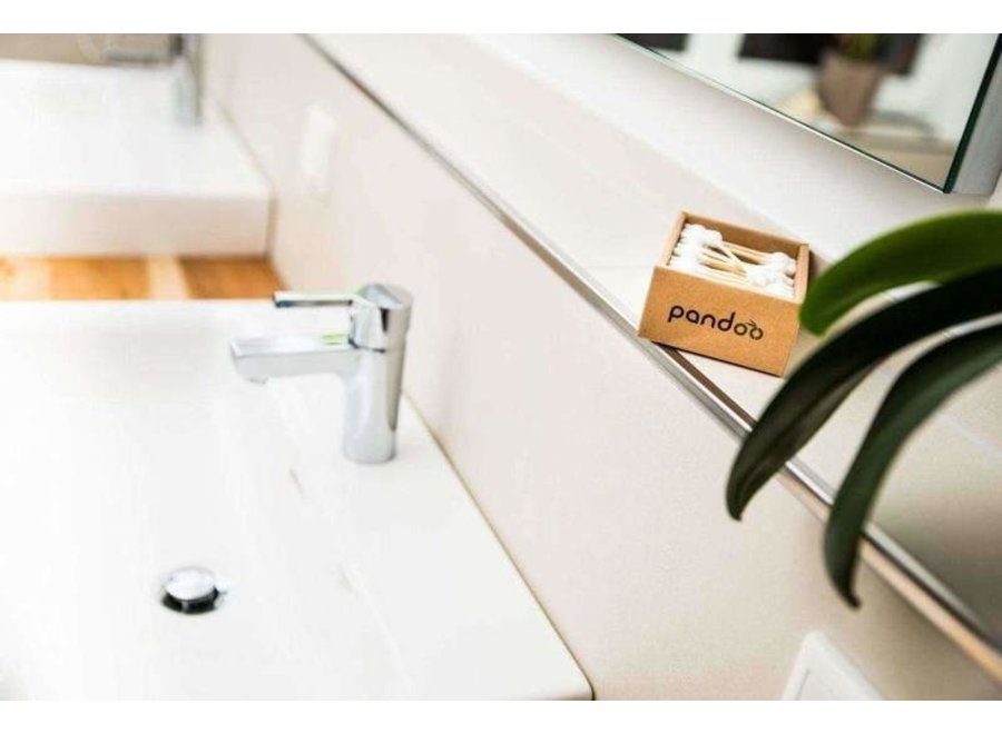 Pandoo baby wattenstaafjes bamboe en biologisch katoen - 55 stuks