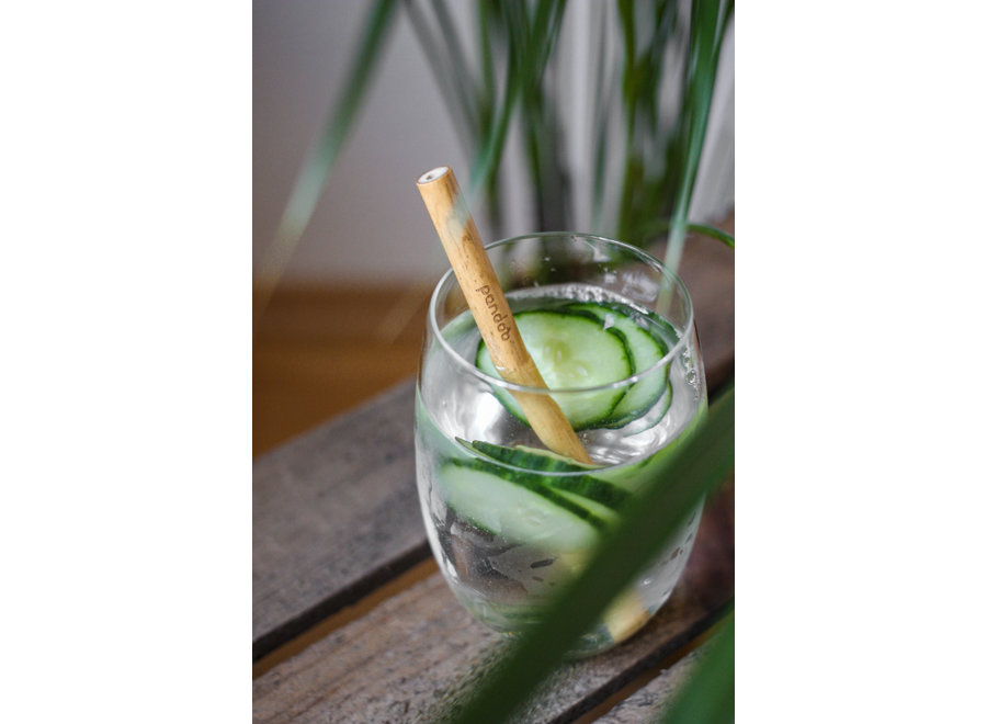 Pandoo reusable straws bamboo - 12 pieces