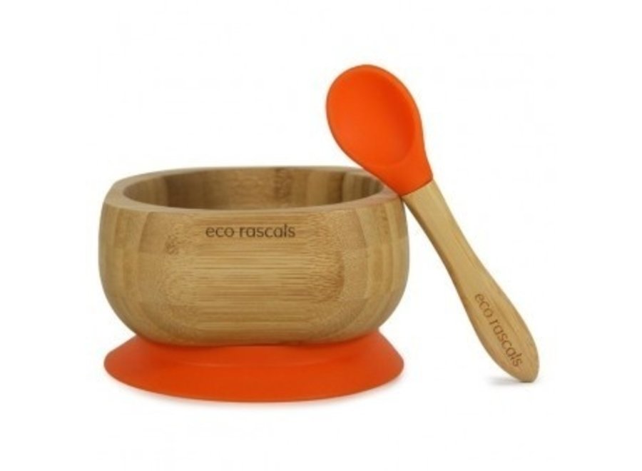 Bamboo bowl with spoon - 6 colors - Melamine free