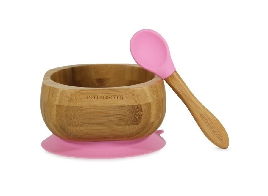Bamboo bowl with spoon - 6 colors - Melamine free