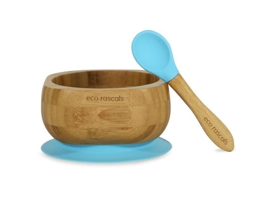 Bamboo bowl with spoon - 6 colors - Melamine free