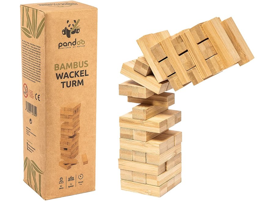 Pandoo bamboo wobble tower - wood free and plastic free