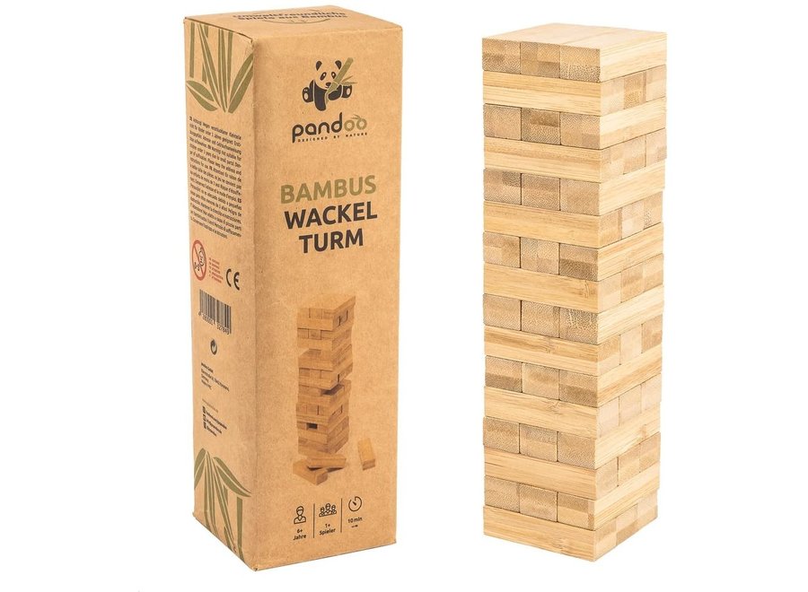 Pandoo bamboo wobble tower - wood free and plastic free