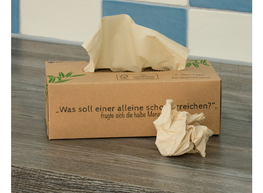 Tissues en bambou - 1 boîte - 100 tissues, doux et écologique pour un quotidien durable