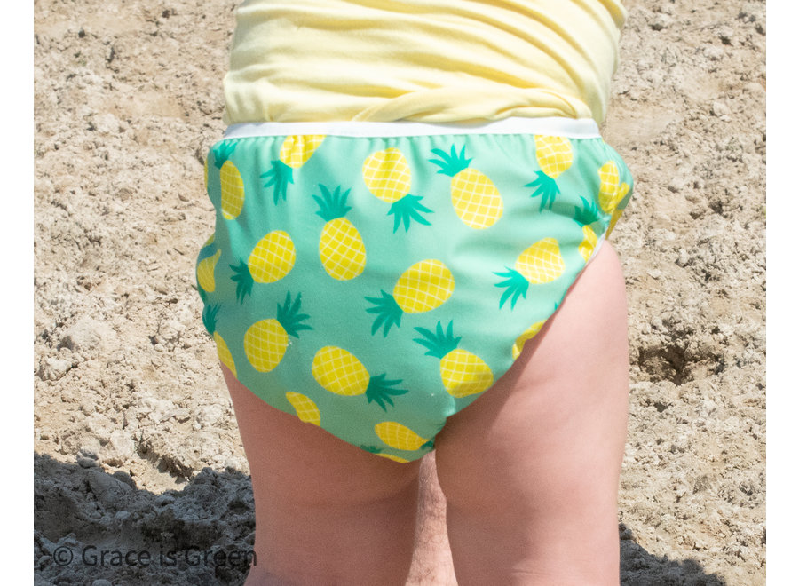 Washable Swim Nappy - Green Pineapple