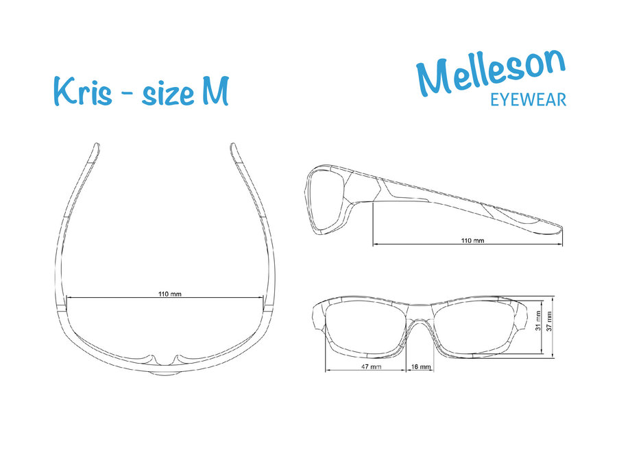Kinderzonnebril Kris 3-7  jaar - maat M - blauw oranje