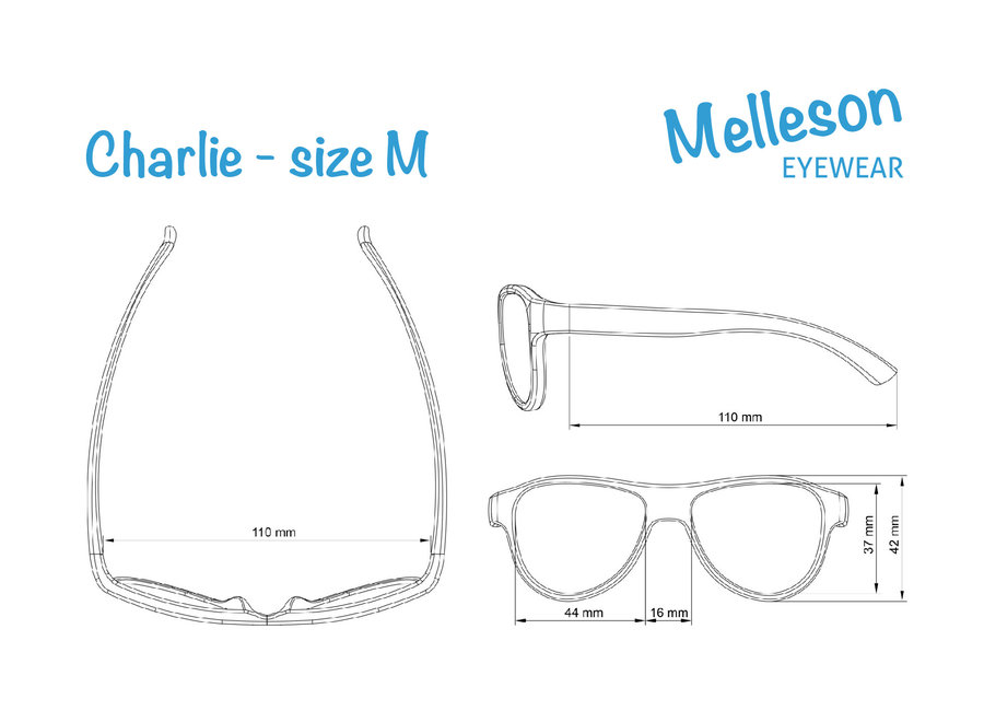 Lunettes de soleil pour enfants Charlie 3 - 7 ans - taille M - bleu | Melleson Eyewear