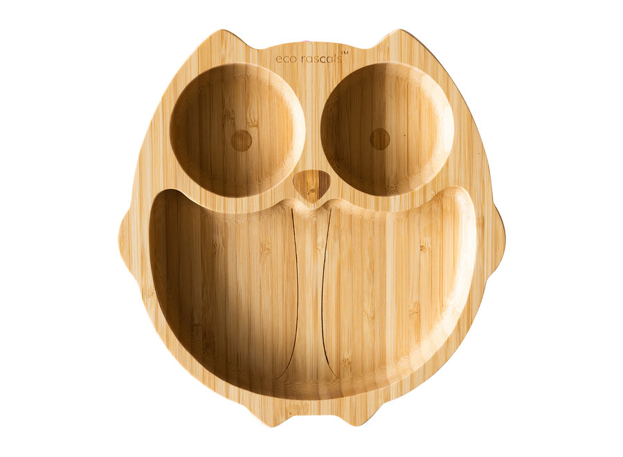 Bamboo plate owl - 5 colors - Melamine free