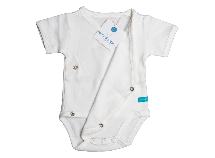 Combinaison à encolure croisée manches courtes - le bleu | Unisexe, 100% biologique, sans produits chimiques