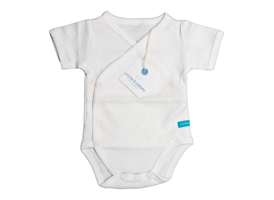 Short-sleeved wrap-over bodysuit - the blue one