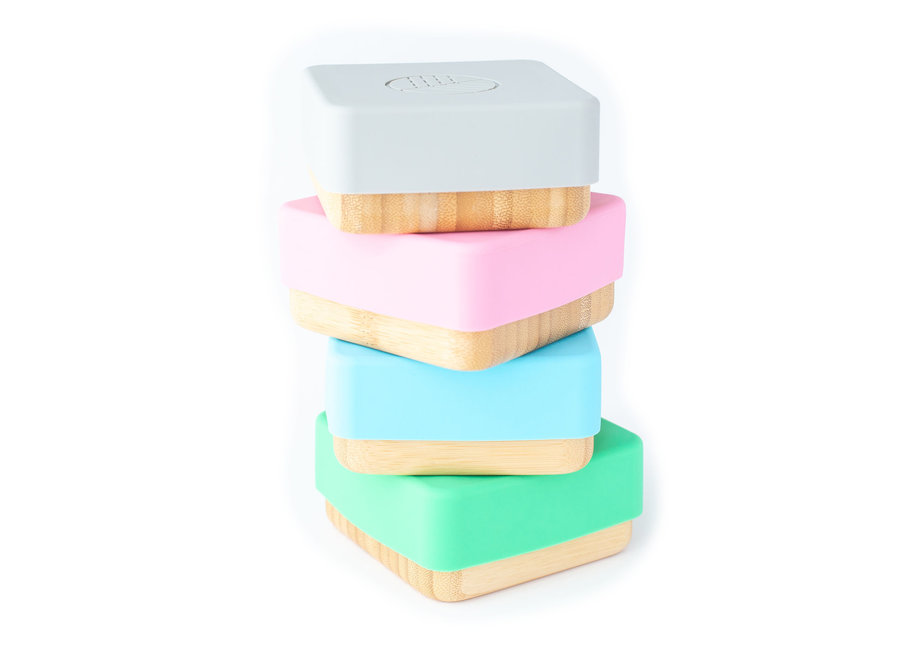Bamboo snack box 2 pieces - 3 colors - Melamine free