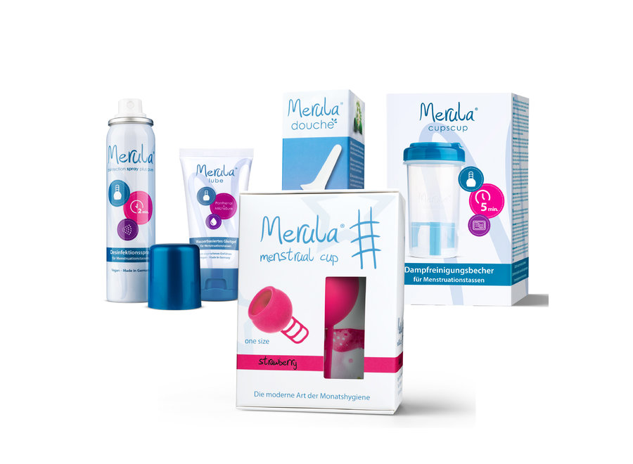 Starterskit - Merula Cup + Douche + Glijmiddel + Spray + CupsCup reiniger - 9 Kleuren