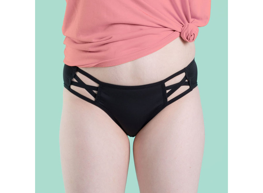 Set van 5 + Wetbag - Cheeky Wipes menstruatie ondergoed Feeling Sassy  - zwart