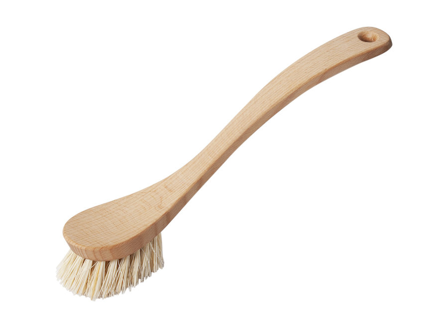 Brosse à vaisselle FSC avec manche incurvé dur