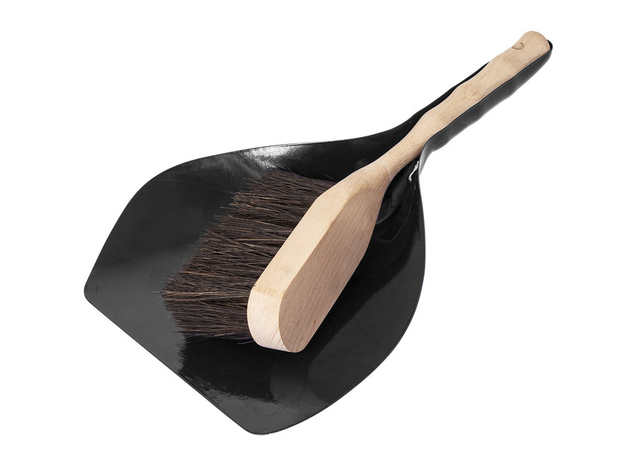 Hand brush and dustpan - FSC & Black metal