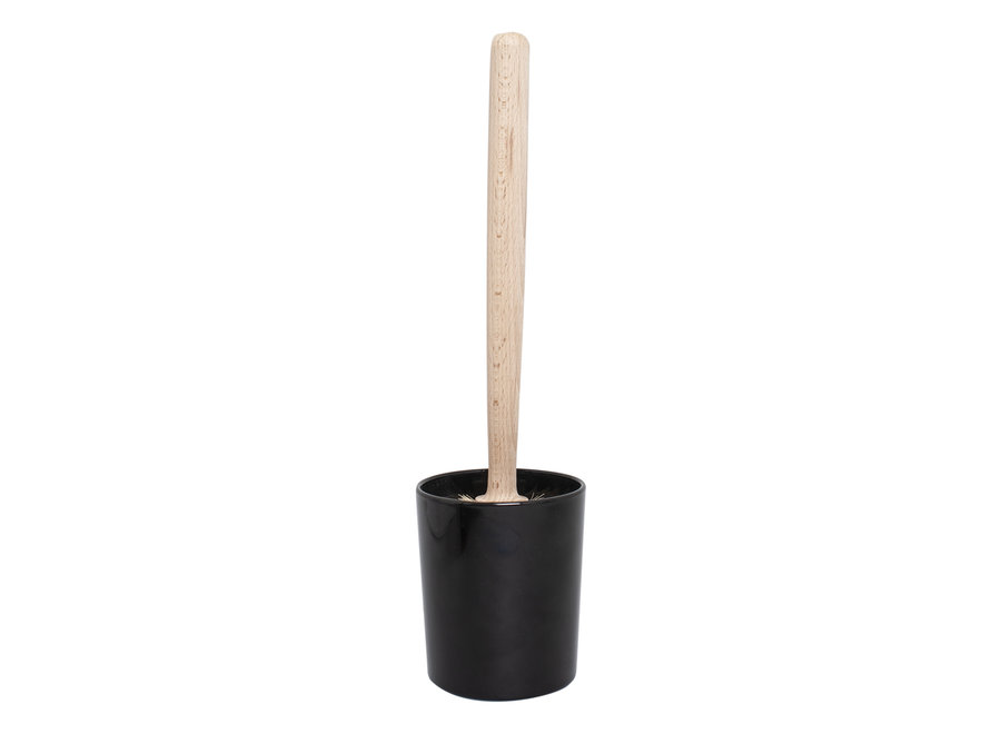 Toilet brush FSC wood in glass holder - 2 colors